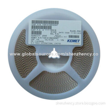 Kemet SMD Tantalum Capacitors, T491A105K025AT, 1UF 25V 10% 1206, A Case
